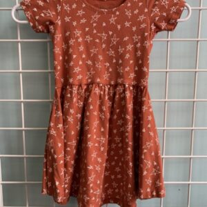 Size 5/6 - Orange/White Star Dress