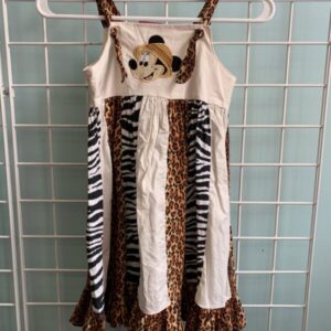 Size 5/6 - White/Brown/Black Minnie Mouse Dress
