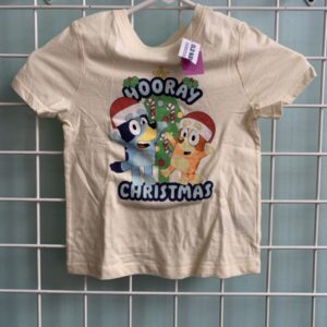 Size 5T - Cream Bluey Christmas Shirt (New)