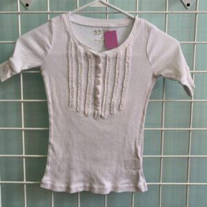 Size 7/8 - White Ruffle Shirt