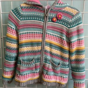 Size 8 - Pink/Grey Lined Sweater