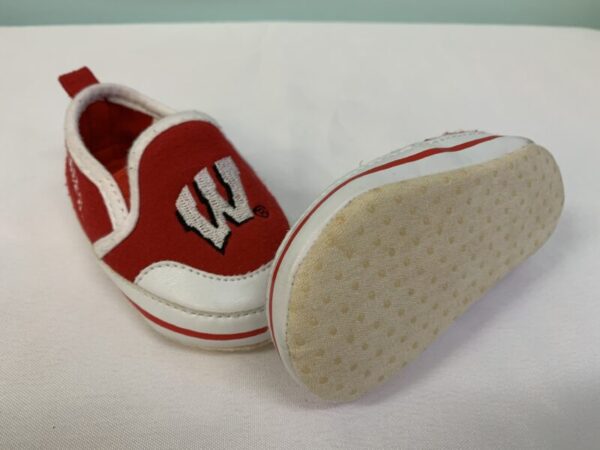 Shoes - Size 03 Infant, Red/White Wisconsin Badgers Crib Shoe