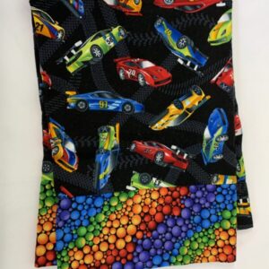 Pillowcase: Black/Rainbow Racecar