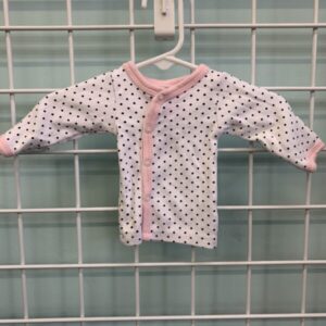 Size 00 Preemie - White/Pink Polka Dot Jacket