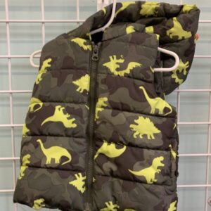 Size 18 Month - Green Dinosaur Puffy Vest