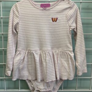 Size 24 Month - White/Purple Stripe Onesie