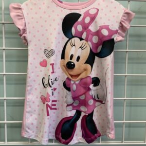Size 2T - White/Pink Minnie Mouse PJ Gown