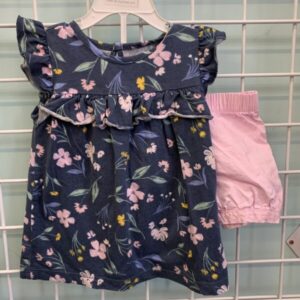 Size 3T - Blue/Pink Floral Set