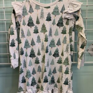 Size 8/10 - White/Green Rosey Posey PJ Gown (Made Locally)
