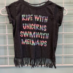 Size 8 - Grey Unicorns & Mermaids Shirt
