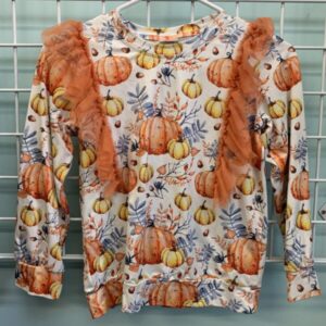 Size 10/12 - White/Orange Pumpkin Shirt