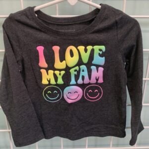 Size 2T - Grey I Love My Fam Shirt (New)