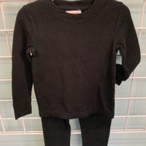 Size 2/3T - Black Thermal Underwear Set