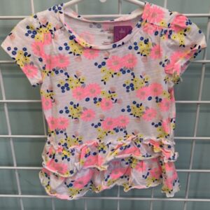 Size 3T - White/Pink Floral Shirt