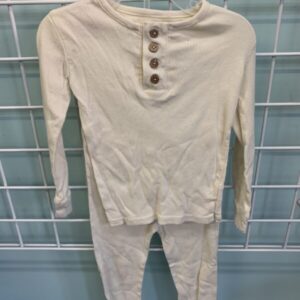 Size 3T - Cream Burts Bees Organic PJ Set