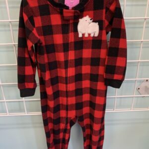 Size 3T - Red/Black Fleece Sleeper