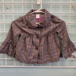 Size 5T - Brown/Pink Plaid Jacket