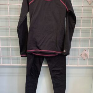 Size 6/6x - Black/Pink Long Underwear Set