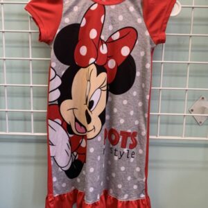 Size 8 - Red/Grey Minnie Mouse Pj Gown