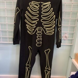 Size 12 - Black Skeleton Fleece Footless Sleeper