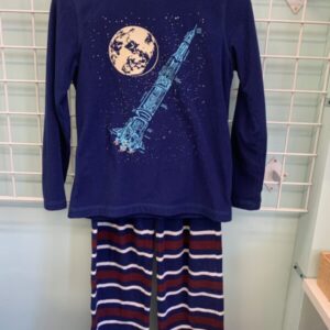 Size 12 - Blue Space Fleece Lands End PJ Set