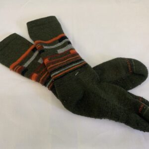 Socks - Youth, Green/Orange Smart Wool