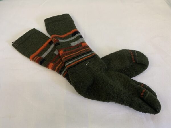 Socks - Youth, Green/Orange Smart Wool