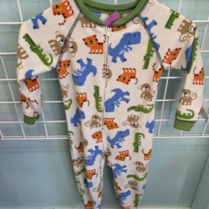 Size 4T - Cream Animals Fleece Sleeper