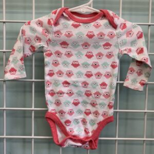 Size 09 Month - White Owl Onesie