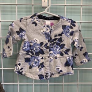 Size 09 Month - Grey/Blue Floral Jacket