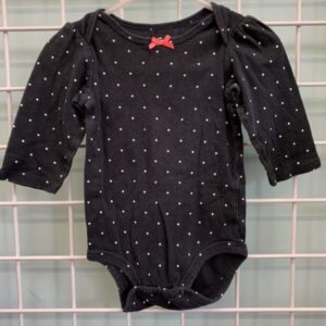 Size 12 Month - Black Polka Dot Onesie