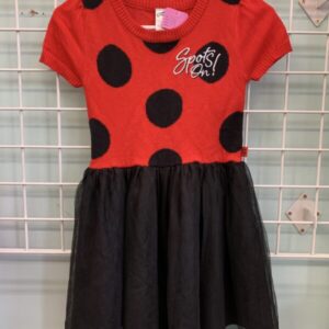 Size 7/8 - Red/Black Spots On Dress