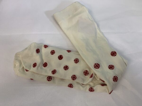Tights: Toddler, Size 2/3T - Cream/Red Snowflake Gymboree