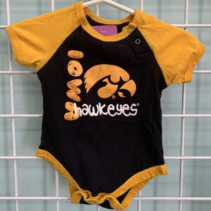 Size 03/06 Month - Yellow/Black Iowa Hawkeyes Onesie