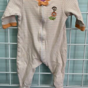 Size 06 Month - White/Orange Stripe Sleeper