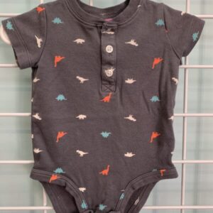 Size 06 Month - Grey Dinosaur Onesie