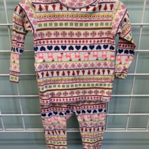Size 12/18 Month - White/Pink Christmas Gap Pj Set