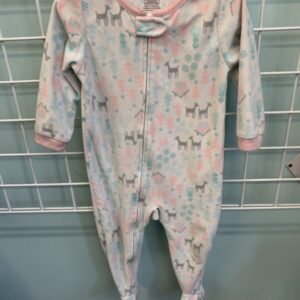 Size 2T - White Snowman Fleece Sleeper
