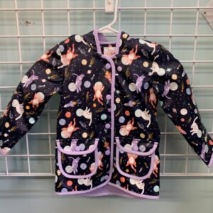 Size 4T - Blue/Purple Space Cats Rain Coat
