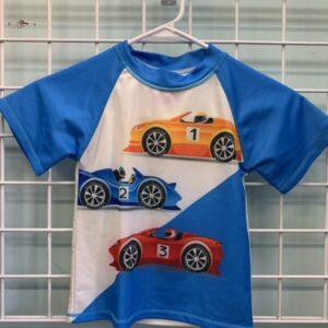 Size 6 - Blue/White Car Rash Guard