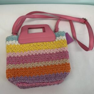Bag: Pink Stripe Straw Purse
