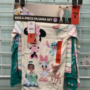 Size 6 - Green/White Disney 100 Year 4 Pc. PJ Set (New)