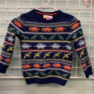 Size 6/7 - Blue Dinosaur Boden Sweater