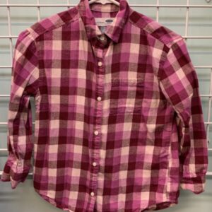 Size 8 - Pink Plaid Flannel Shirt