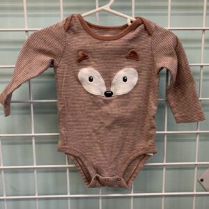 Size 09 Month - Pink/Grey Fox Onesie