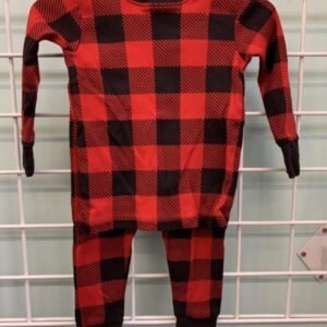 Size 12 Month - Red/Black Checked PJ Set