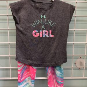 Size 3T - Grey/Pink Under Armour Win Like A Girl Set