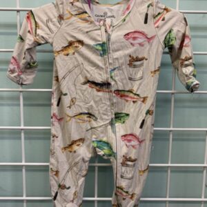 Size 00 Newborn - Brown Fishing Bamboo Sleeper