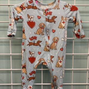 Size 00 Newborn - Blue Puppy Love Bamboo Sleeper