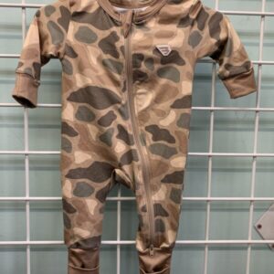 Size 00 Newborn - Brown/Green Camouflage Burlebo Sleeper
